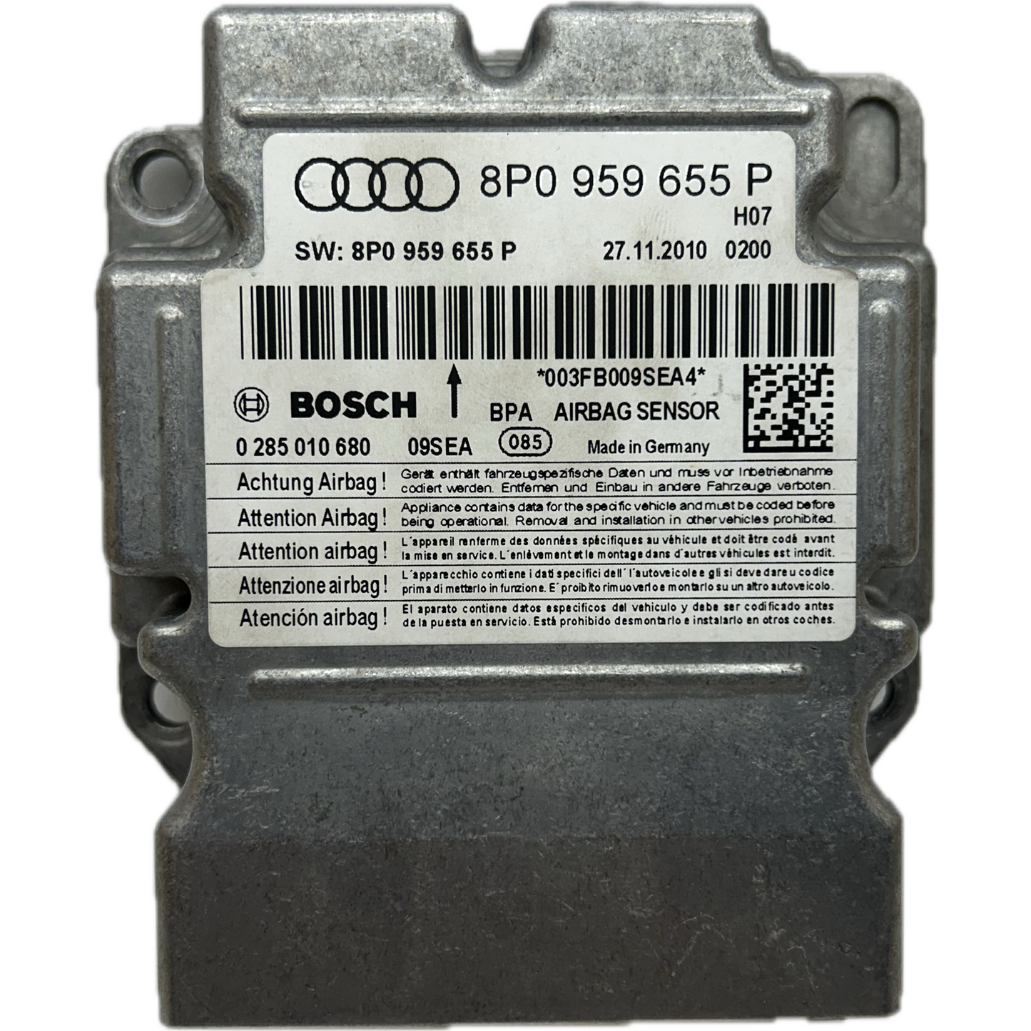 Audi A3 8PA Sportback Airbag-Steuergerät Reparatur